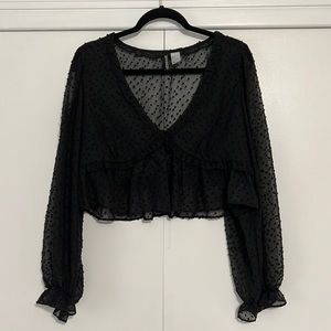 H and M cropped sheer top